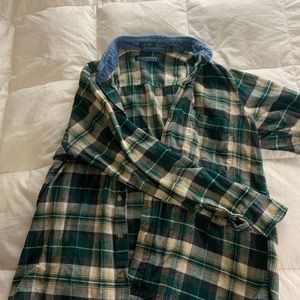 Jean Detail Green Flannel